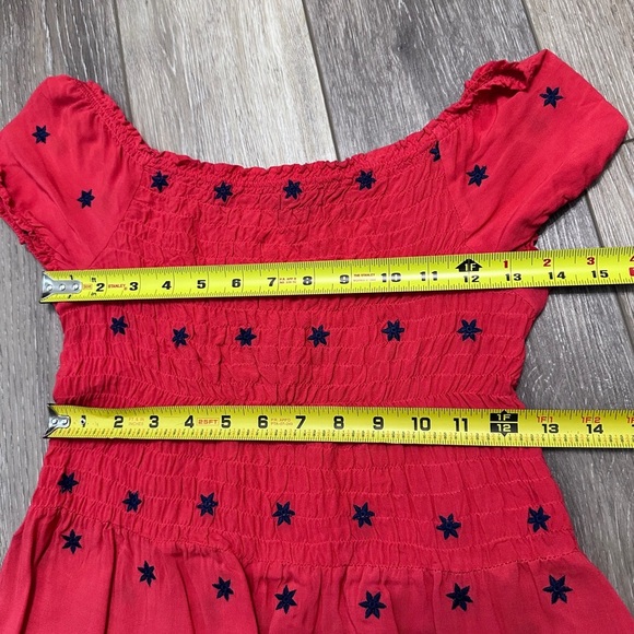 🛍️Love Tree Red with blue embroidered dress Size M - Picture 4 of 5